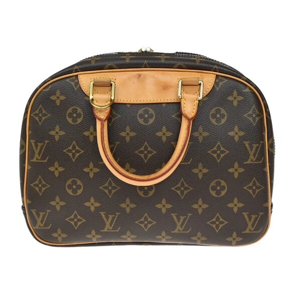 LOUIS VUITTON LV Logo Trouville Hand Bag Monogram Leather Brown - Picture 2 of 16